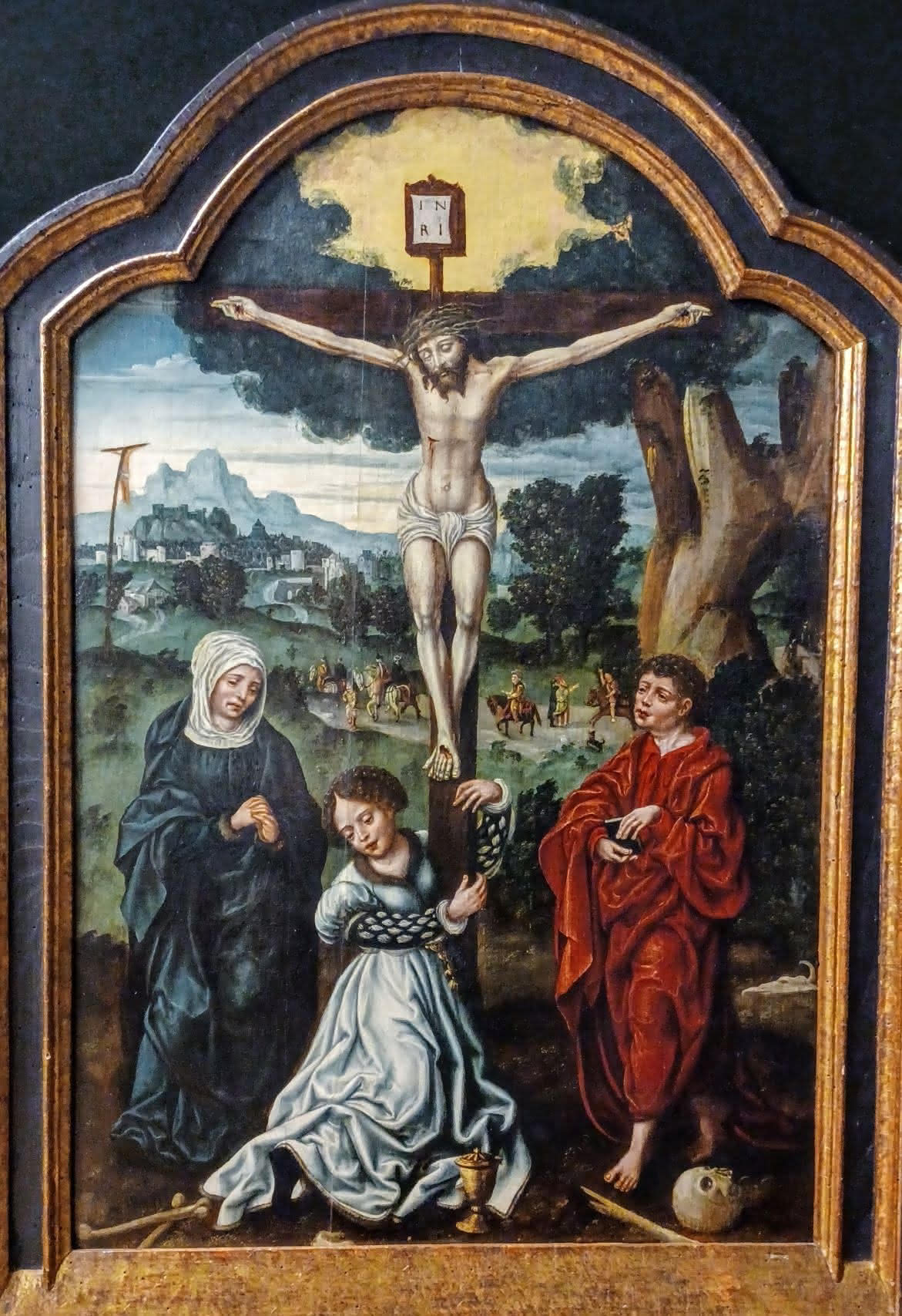Calvario (Cristo Crucificado, con la Virgen María, Santa María Magdalena y San Juan Bautista)