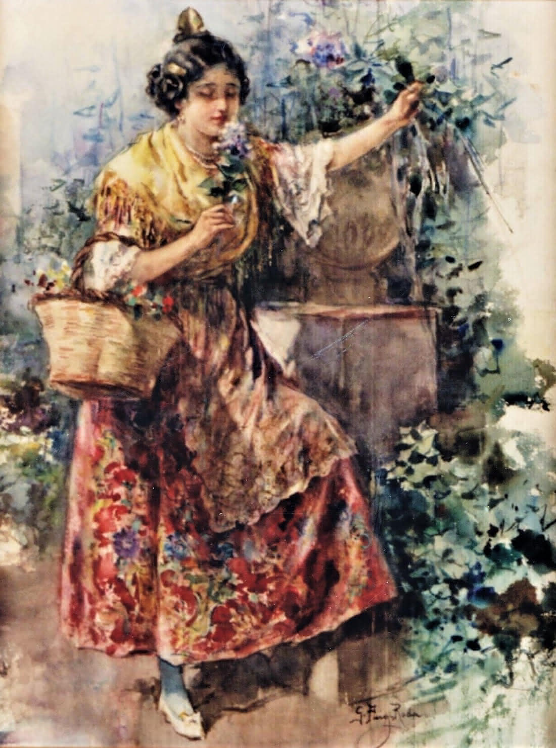 Mujer en el jardín