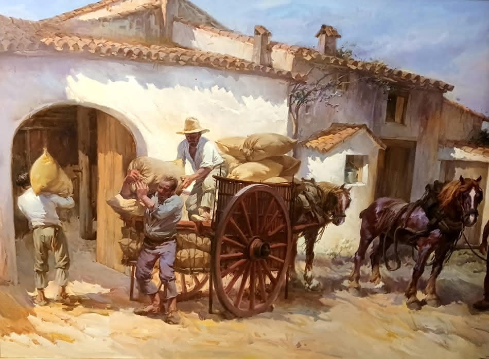 Descargando arroz