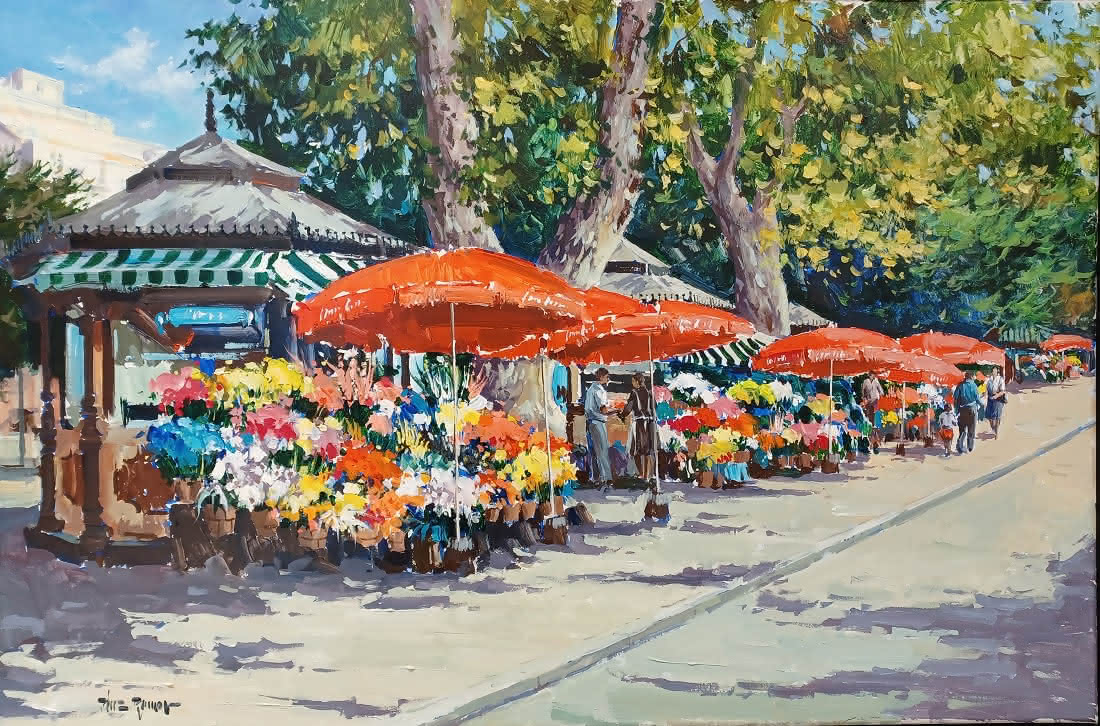 Puesto de flores en La Alameda